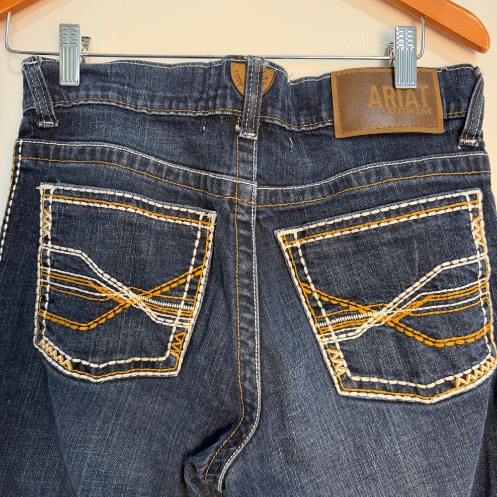 Ariat M4 Low Rise Boot Cut Jeans Dark Wash Blue Mens 30R Western
